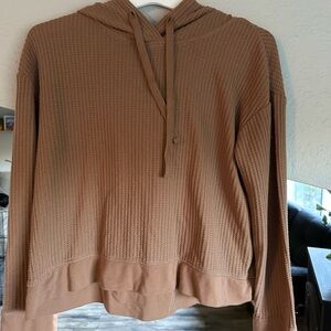 Stars Above Tan Waffle Knit Hoodie